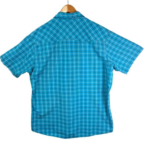 Wrangler Wrancher Shirt Mens 2XT Pearl Snap Blue Plaid Short Sleeve Pockets - Picture 3 of 12